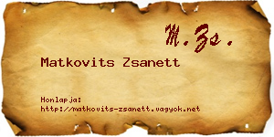 Matkovits Zsanett névjegykártya